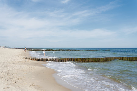 Kuehlungsborn, Germany â May 22, 2023: Baltic Sea beach near Kuehlungsborn in Germany in summer with bright sunshineのeditorial素材
