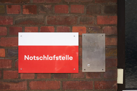 Overnight accommodation, emergency sleeping place for homeless people in the city center of Cologne...