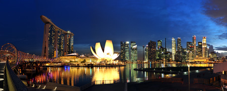 Singapore city skyline at sunsetのeditorial素材