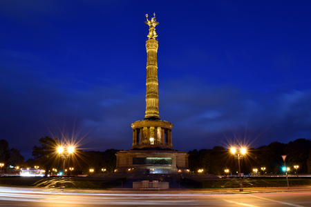 Victory column in the center of Berlin, Germanyの写真素材