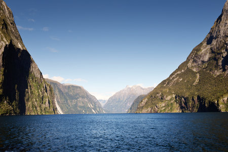 Milford Sound, Fiordland National Park, South Island, New Zealandの写真素材