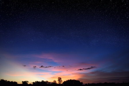 spectacularly and colorful sunset at Yellow Waters Billabong, Kakadu National Park, Northern Territory, Australiaの写真素材