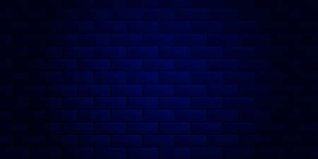 Dark blue brick wall background for neon lights. Place for your text. Texture of bricks. Vector illustrationのイラスト素材