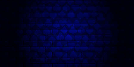 Dark blue brick wall with different suits of playing cards. Background for casino advertising, poker, gambling. Vector illustration.のイラスト素材