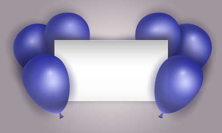 Beautiful realistic purple balloons with place for text. Vector illustration.のイラスト素材