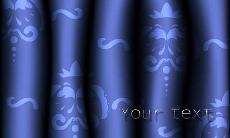 Realistic purple patterned fabric curtains. Pattern on drapes. Vector illustration.のイラスト素材