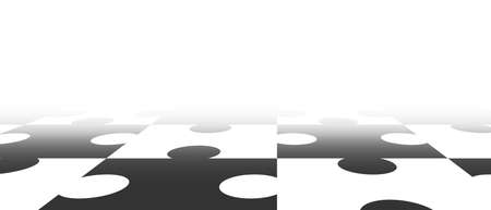 Black and white puzzle. Abstract background with a perspective. Vector illustration.のイラスト素材