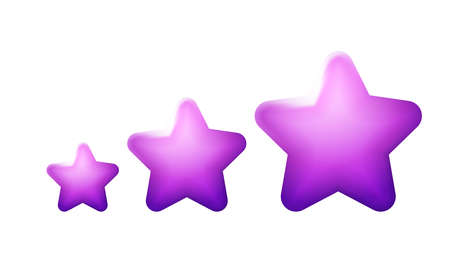 3d icons purple stars isolated on white background. Vector illustrationのイラスト素材