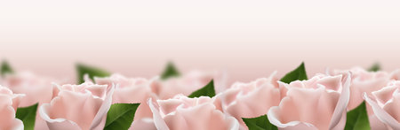 Realistic pink 3d rose flowers on white background. vector illustrationのイラスト素材