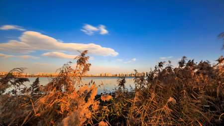 Jinyang Lake sceneryの写真素材
