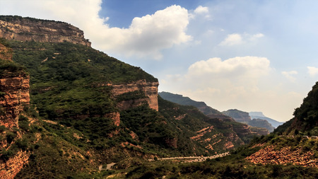 In a scene under the mountainの写真素材