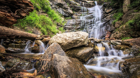 Waterfall mountainの写真素材