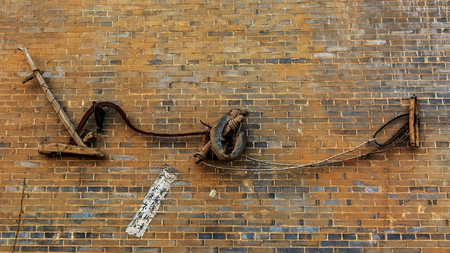 Traditional equipment on the wallのeditorial素材