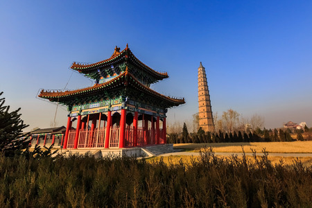 Landscape view of Wenfeng pagodaのeditorial素材