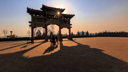 Light and shadow of archwayのeditorial素材