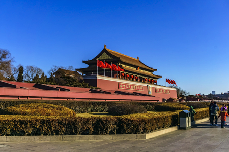 Landscape view of Tiananmen building in the cityのeditorial素材