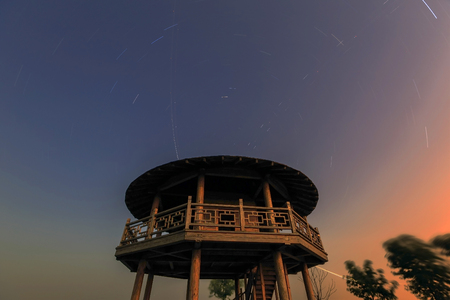 pavilion at viewing platform viewの写真素材