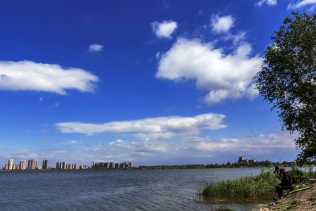 Leisurely Jinyang Lakeの写真素材