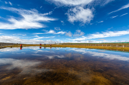 Qinghai-Tibet pond sceneryの写真素材