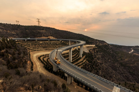 Red Bridge at Tianlong Mountain Highway