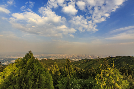 Scenery of Xishan Suiyang Ecological Park in Taiyuan, Shanxi, Chinaの写真素材