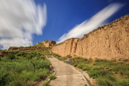 Natural scenery of Xinguang Wuming Great Wall, Shanyin County, Shanxi, Chinaの写真素材