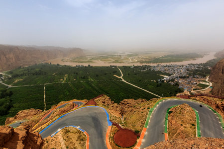 Natural scenery of Jingtai Yellow River Shilin National Geological Park, Baiyin City, Gansu...
