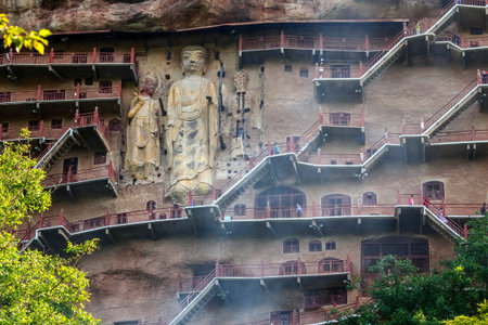 Scenery of Maiji Mountain Scenic Spot, Tianshui City, Gansu Province, China