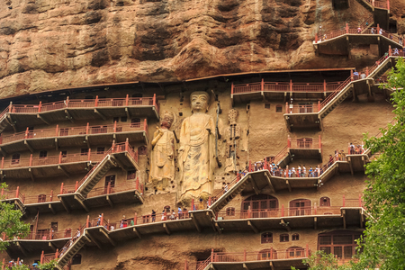 Scenery of Maiji Mountain Scenic Spot, Tianshui City, Gansu Province, Chinaのeditorial素材