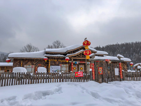 Scenery of Xuexiang, Yabuli Ski Resort in Harbin, Heilongjiang, China