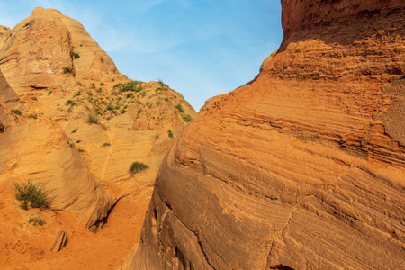 Danxia Landform Natural Landscape in Longzhou Township, Jingbian, Yulin, Shaanxi, Chinaの写真素材