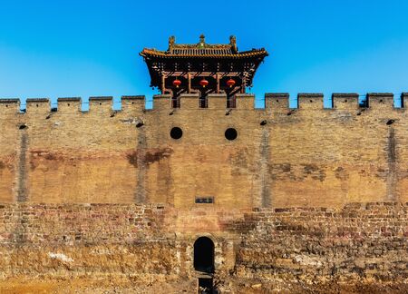 Architectural scenery of Guoyu ancient city in Jincheng, Shanxi, Chinaの写真素材