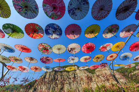 Scenery of nine fairy lakes in Jincheng, Shanxi, Chinaの写真素材