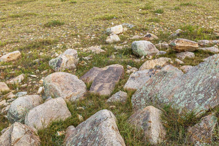 Xilamuren grassland scenery in Damao Banner, Baotou, Inner Mongolia, Chinaの写真素材