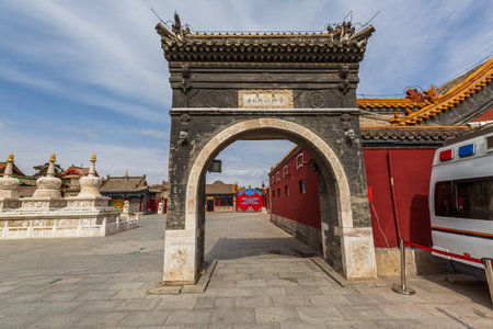 Scenery of Wuliang Temple, Dazhao, Hohhot, Inner Mongolia, Chinaのeditorial素材