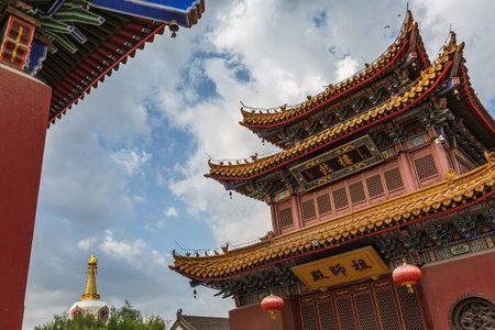 Scenery of Guanyin Temple in Hohhot, Chinaのeditorial素材
