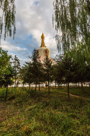 The scenery of Baoerhan Pagoda in Hohhot, Inner Mongolia, Chinaのeditorial素材