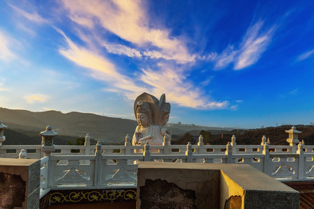 Scenery of the Reclining Buddha Temple in Dongshan, Taiyuan, Shanxi, Chinaの写真素材