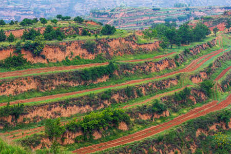 Mountain scenery of Dongbaozhai Village, Zhukeng Township, Pingyaoの写真素材