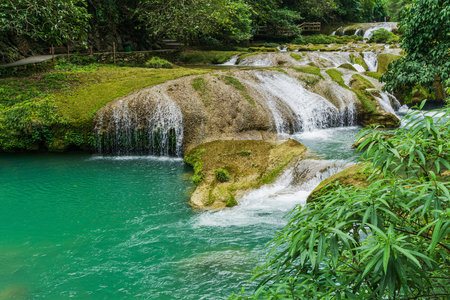 Scenery of Xiaoqikong Scenic Area in Guizhou, Chinaの写真素材