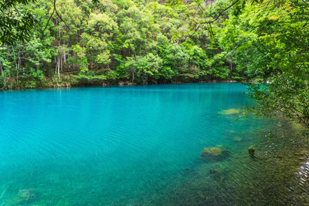 Scenery of Xiaoqikong Scenic Area in Guizhou, Chinaの写真素材