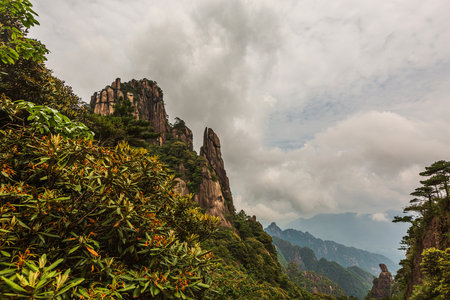 Scenery of Sanqing Mountain in Shangrao, Jiangxi, Chinaの写真素材