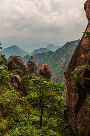 Scenery of Sanqing Mountain in Shangrao, Jiangxi, Chinaの写真素材
