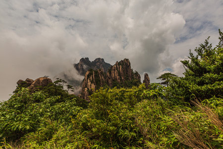 Scenery of Sanqing Mountain in Shangrao, Jiangxi, Chinaの写真素材
