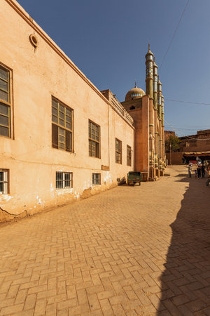 The main street of Kashan city, Iranの写真素材