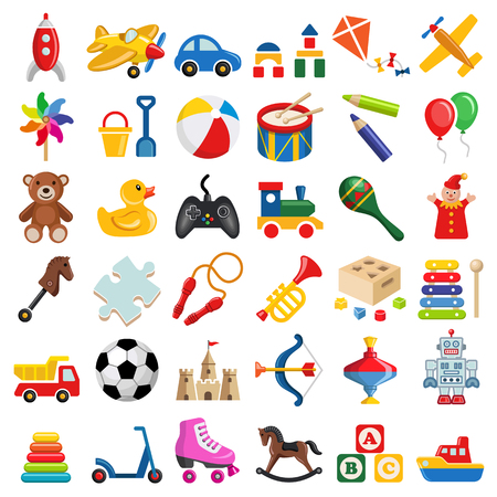Toy icon collection - vector color illustrationのイラスト素材