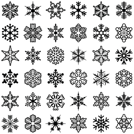 Snowflake icon collection - vector illustrationのイラスト素材
