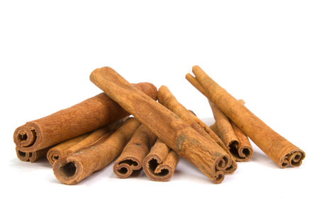 Cinnamon sticks isolated on white background