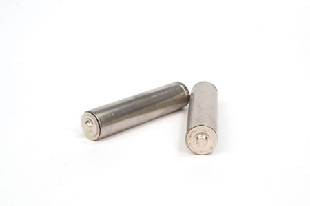 Pair of AAA batteries isolated on whited background
