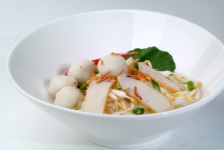 fish ball noodles - malaysian chinese foodの写真素材